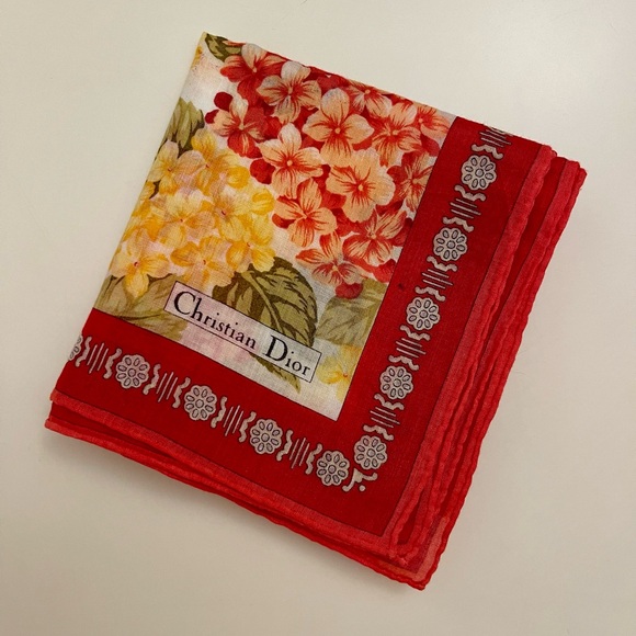 Dior Accessories - Dior Floral in Red, Yellow, and Green Handkerchief. Yÿ